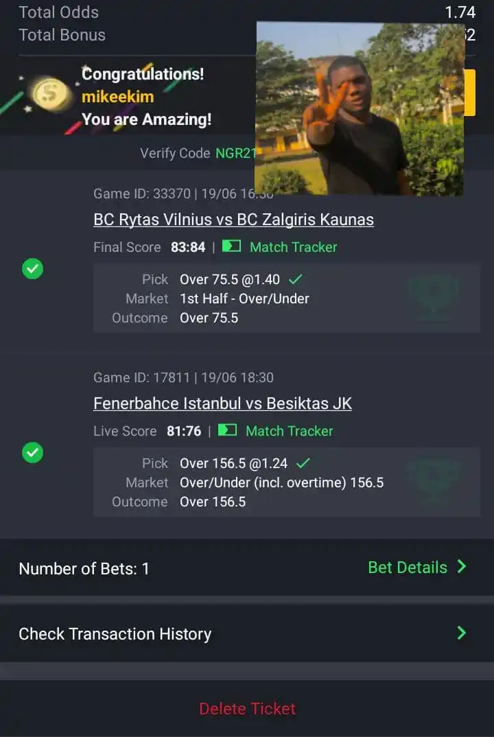 Image from Mikeekim Tips✋🏻😏🤚🏻: TJBL47 - 1.74 Won ✅✅✅✅✅ Didn't post this here but for my vip gamers ...