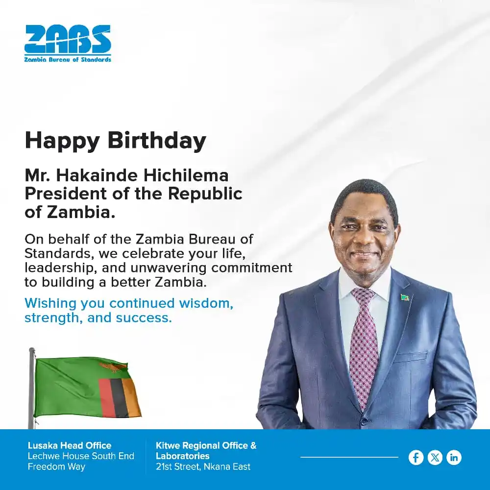 Image from Zambia Bureau of Standards: Today, the Zambia Bureau of Standards joins the nation in celebrating ...