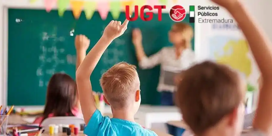 Image from UGT Llamamientos/Adjudicaciones Enseñanza Extremadura: UGT Enseñanza| INFORMA “AYUDA ENTRE IGUALES. ALUMNADO ACOMPAÑANTE. ESP...