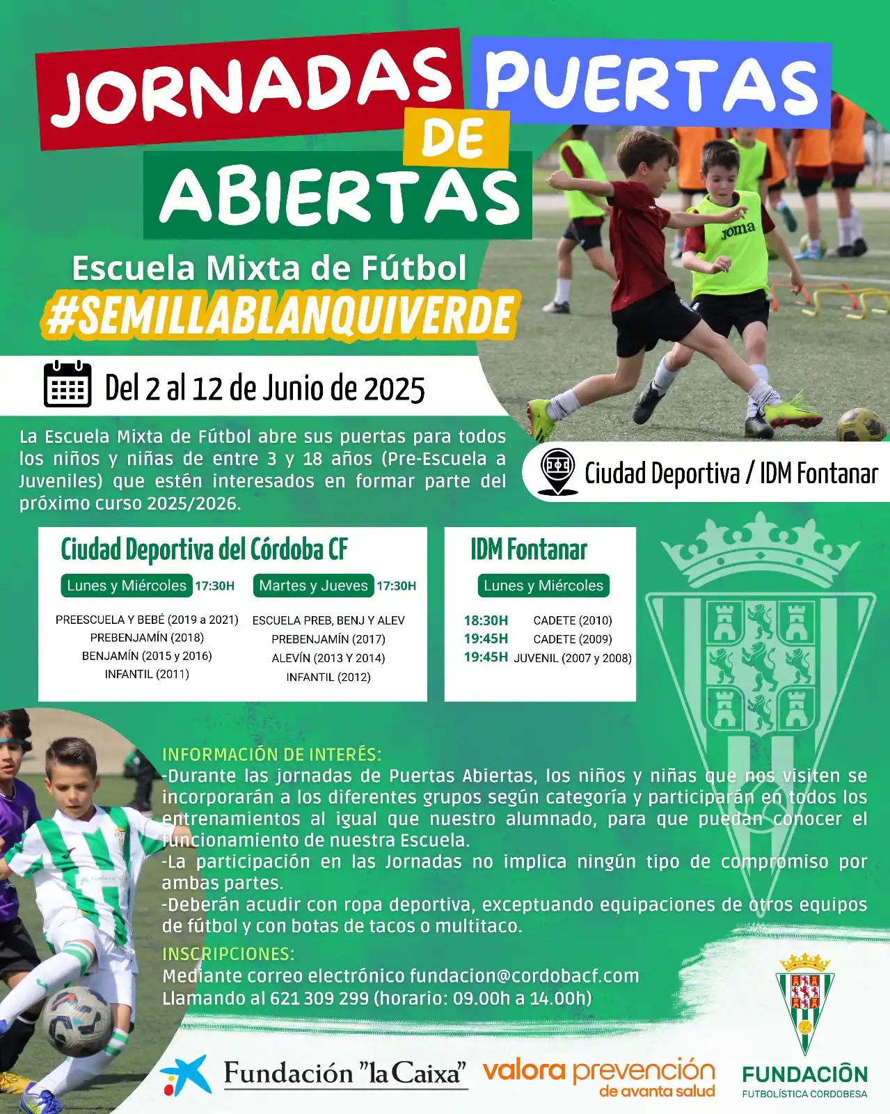 Image from Fundación Córdoba CF: 🗓️ Última semana para que vengas a probar con la <a class="text-blue-...
