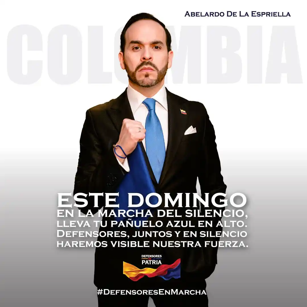 Image from Abelardo De La Espriella: *Un símbolo, una misión: Defender la democracia.* Este domingo, _nues...