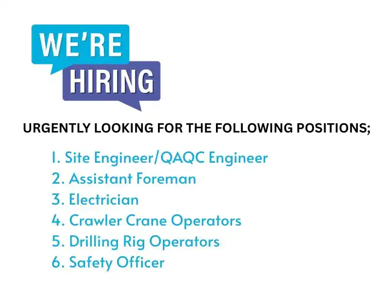 Image from Oil&Gas Drilling Jobs: Urgently looking for the following positions;   1. Site Engineer/QAQC ...