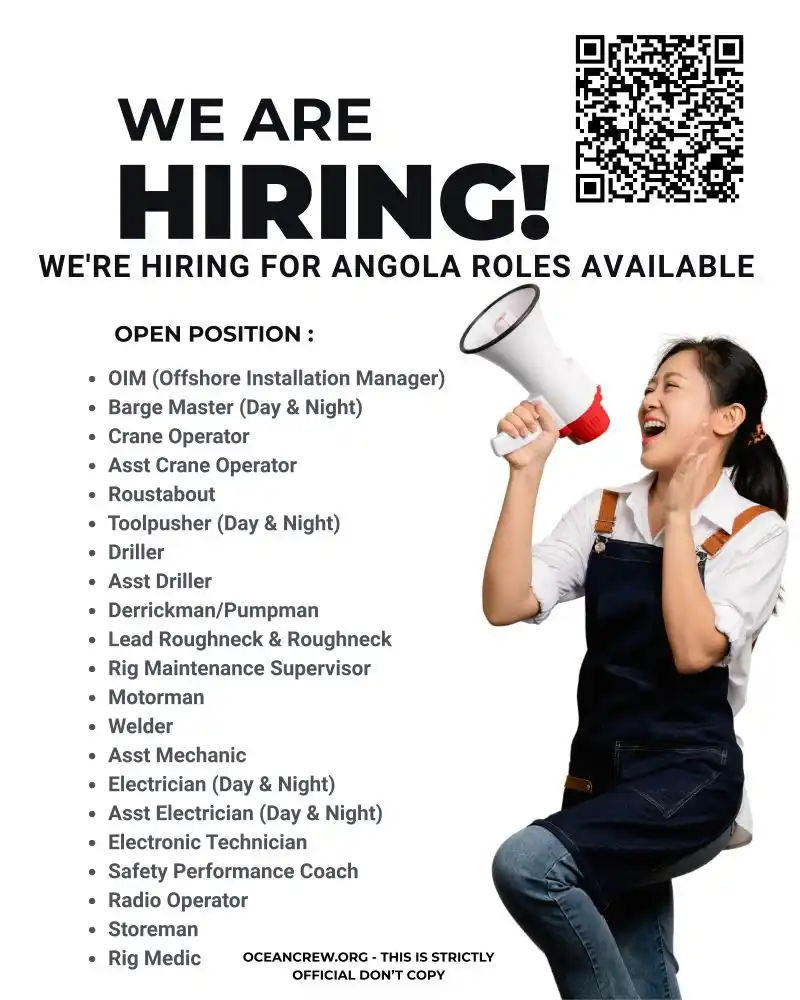 Image from Oil&Gas Drilling Jobs: We're Hiring For Angola Roles Available  OIM (Offshore Installation Ma...