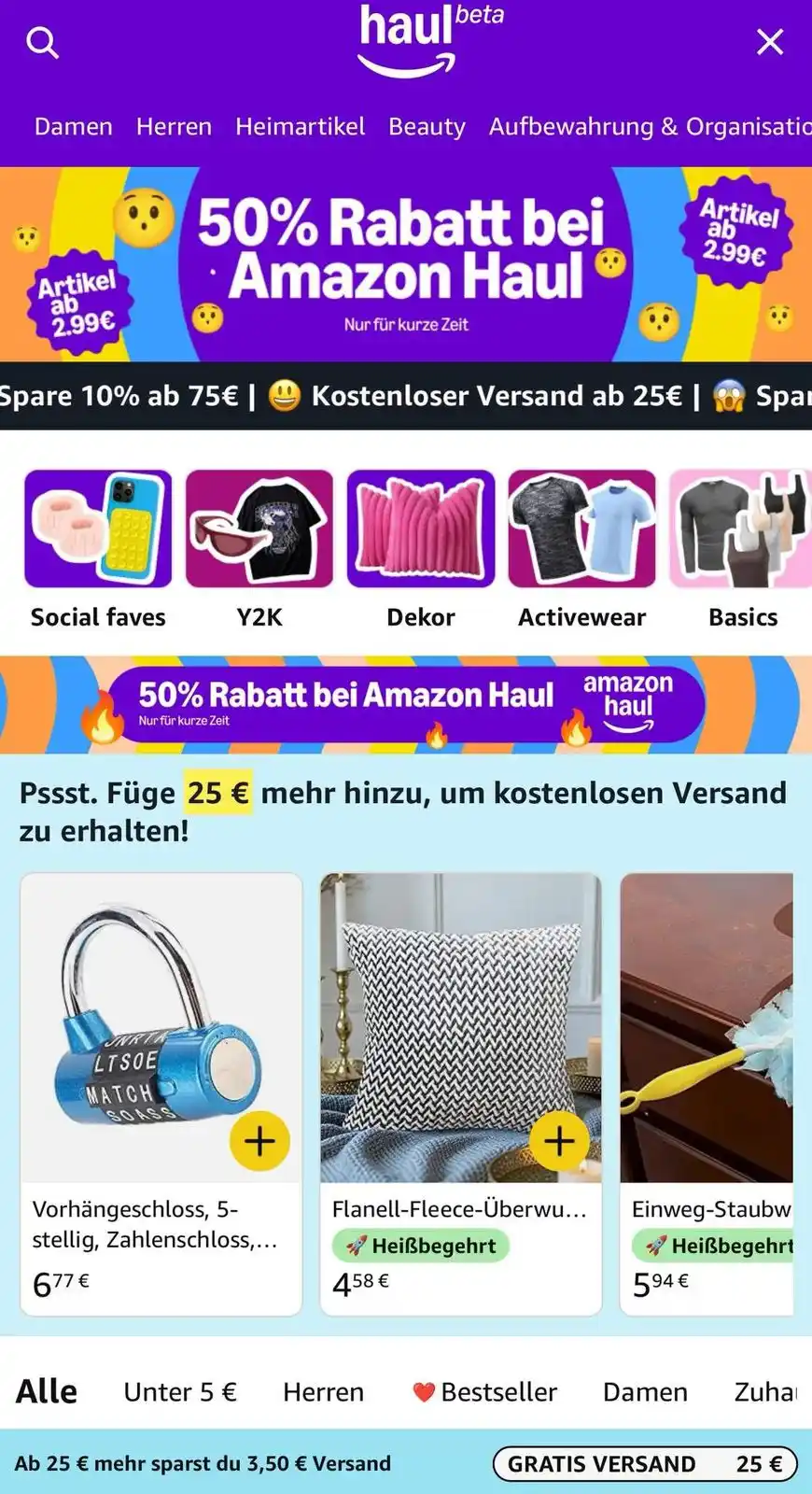 Image from TornadoDeals -Schnäppchen: 🎉 50 % Rabatt auf alle Haul-Artikel bei Amazon! ✅ Ab 25 € kostenloser...