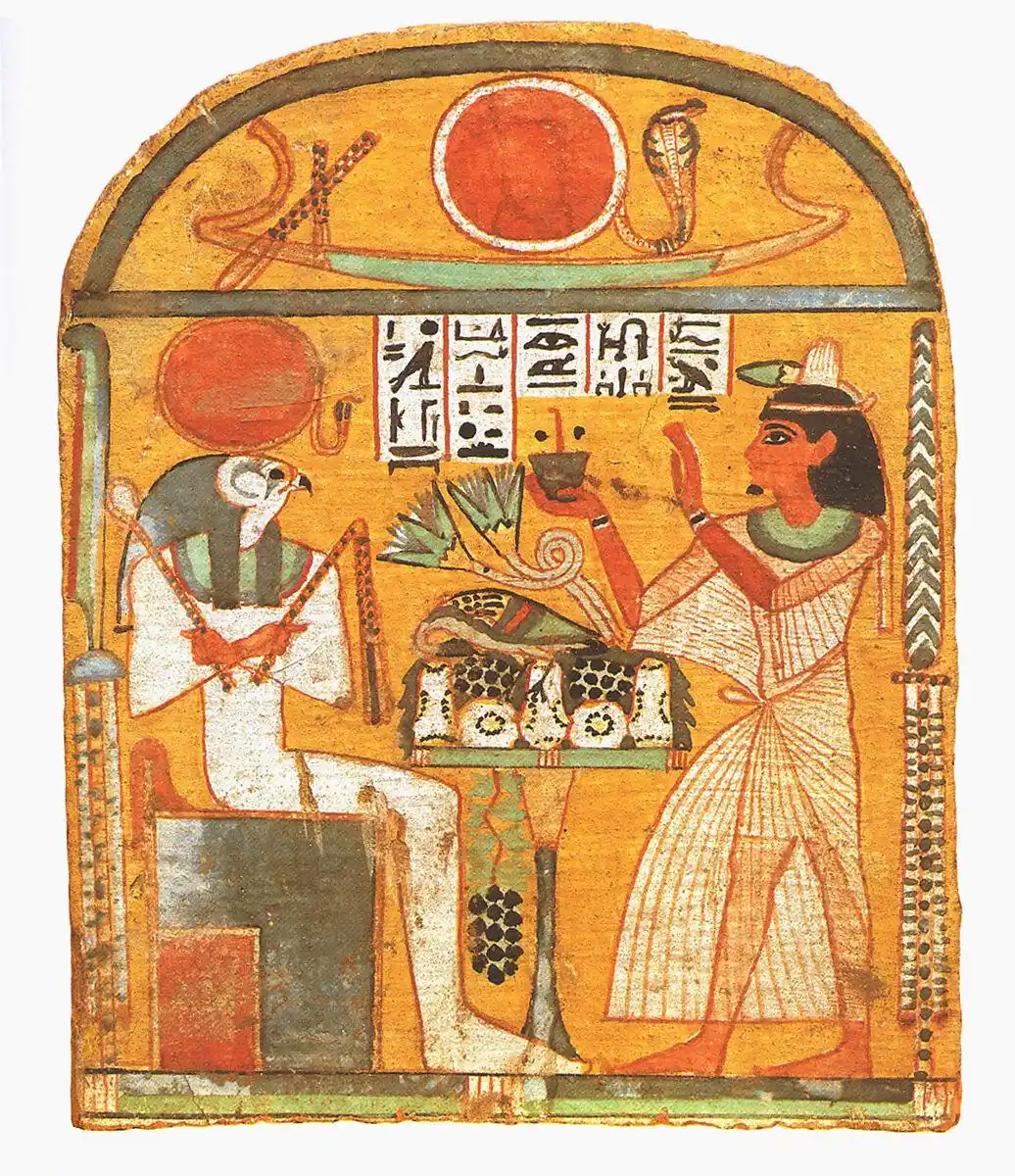 Image from Ancient Egyptian Civilization (AEC): A Small Wooden Painted Stela that belongs to a person called “Aafenmut...