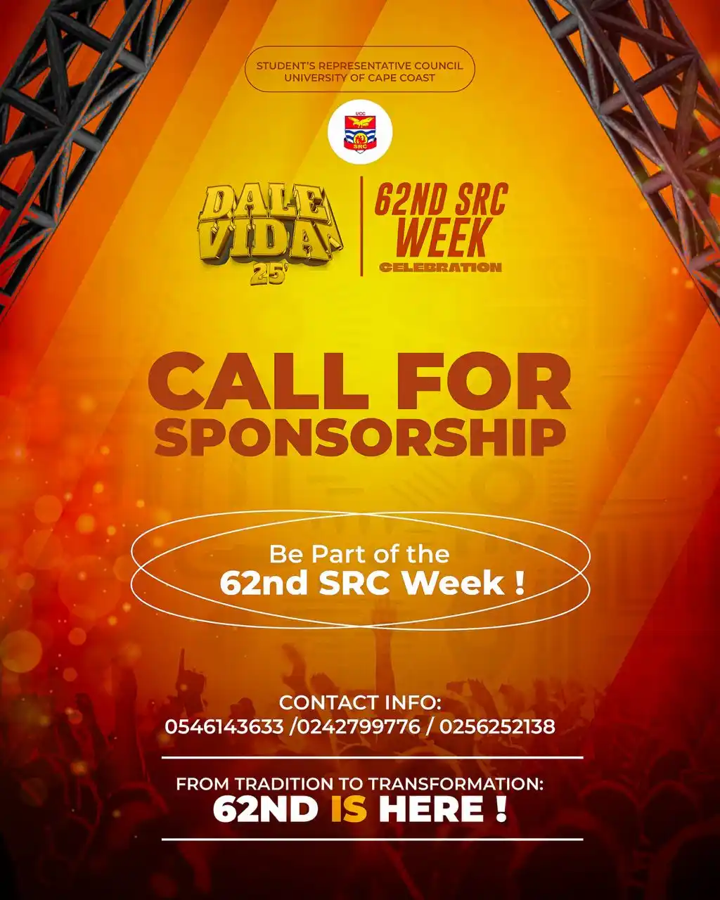 Image from 𝐕𝐎𝐈𝐂𝐄 𝐎𝐅 𝐔𝐂𝐂: *CALL FOR SPONSORSHIP*  Be part of the vibrant *62nd SRC Week Celebrat...