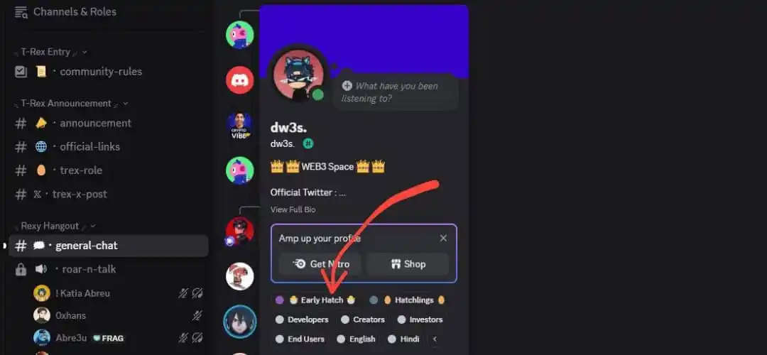 Image from Demystify Airdrop 🌴: *😱 Claim Early hatch Role on Trex DC.* 🔹Link: https://discord.gg/sn...
