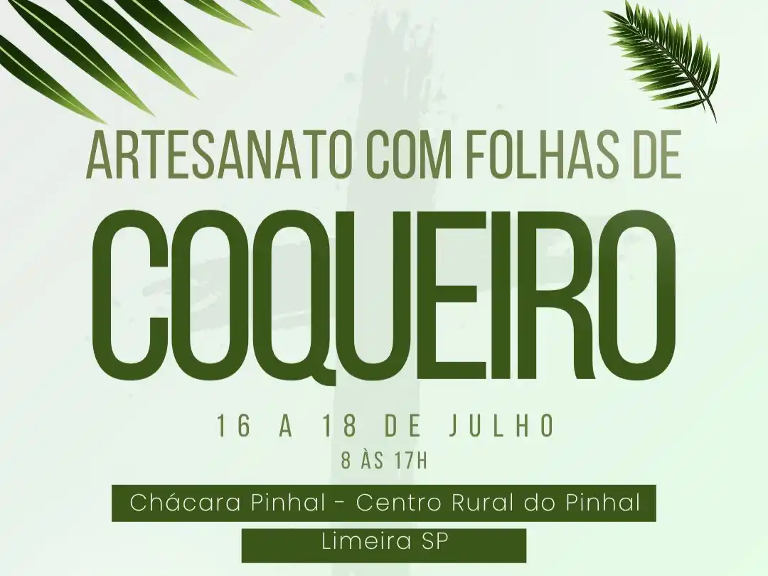 Image from 📲 Guia Limeira - Informações da nossa cidade: Curso de artesanato com folha de coqueiro está com inscrições abertas ...