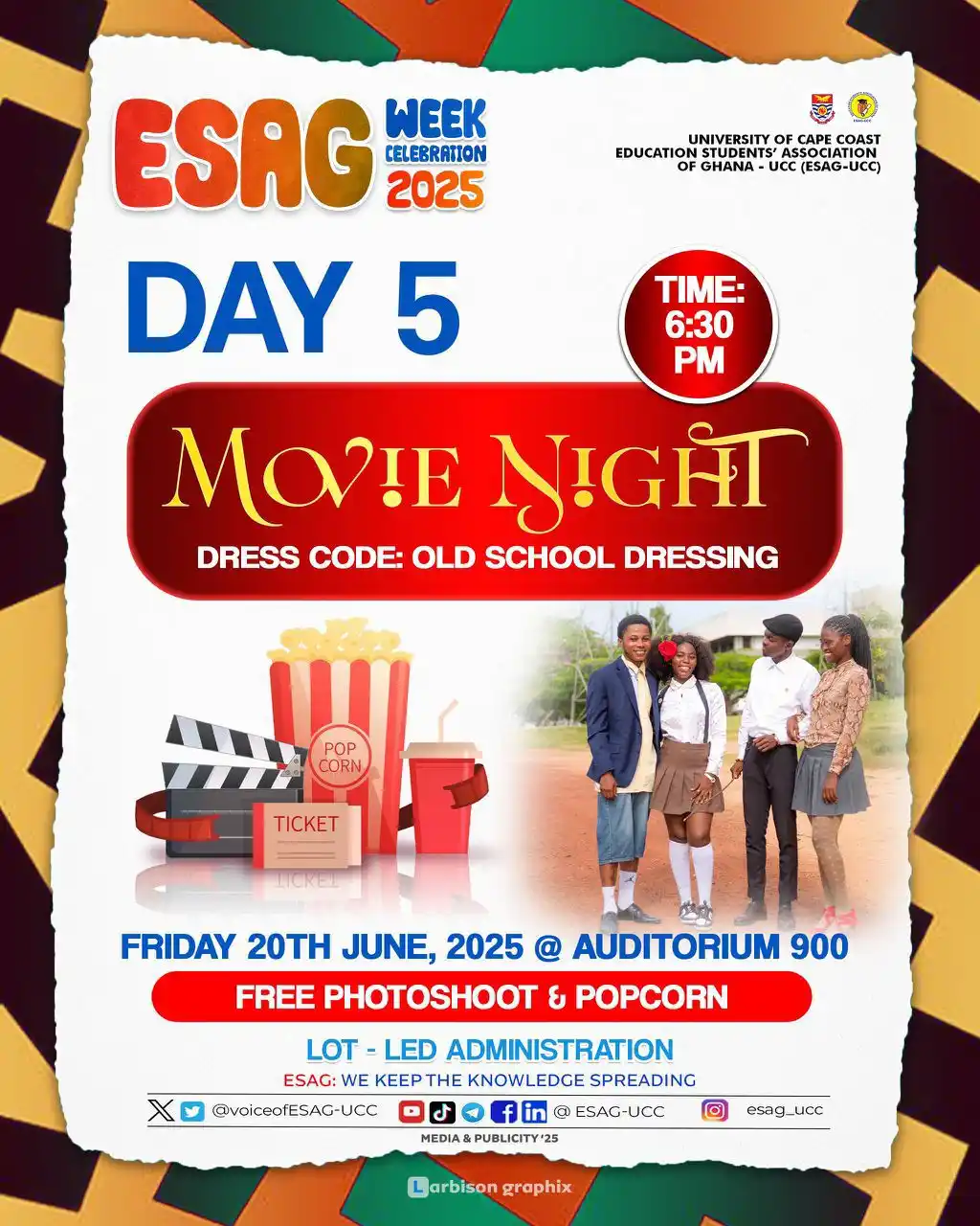 Image from 𝐕𝐎𝐈𝐂𝐄 𝐎𝐅 𝐔𝐂𝐂: *DAY 5 of ESAG WEEK CELEBRATION: MOVIE NIGHT & OLD SCHOOL😎*  ______☆☆...