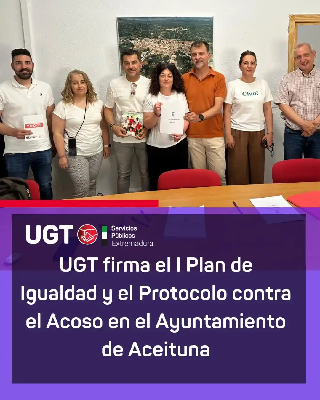 Image from UGT Servicios Públicos Extremadura: Desde UGT Servicios Públicos Extremadura celebramos la firma del Prime...