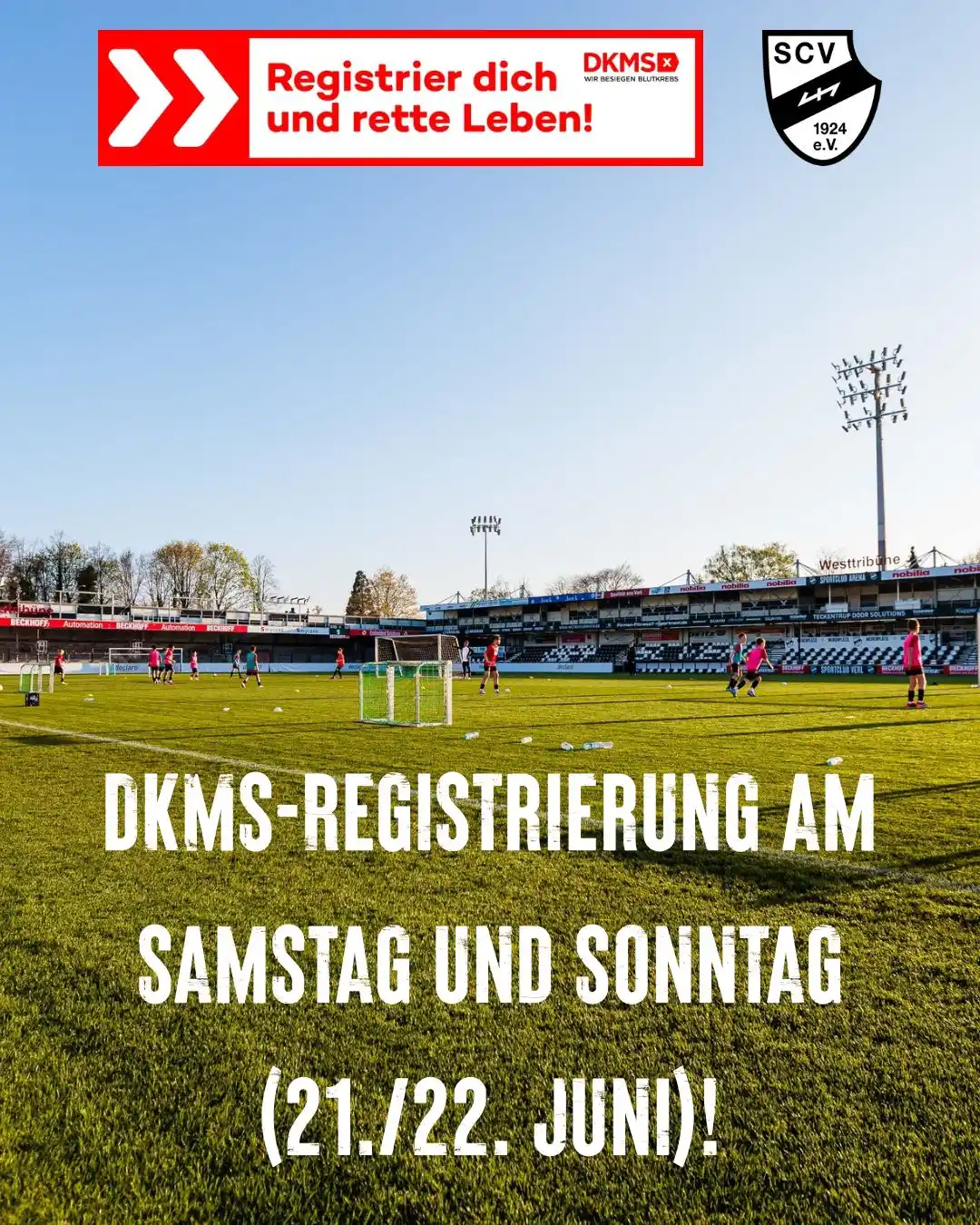 Image from Sportclub Verl von 1924 e.V.: DKMS-Registrierungsaktion am Samstag und Sonntag (21./22. Juni)! Im R...