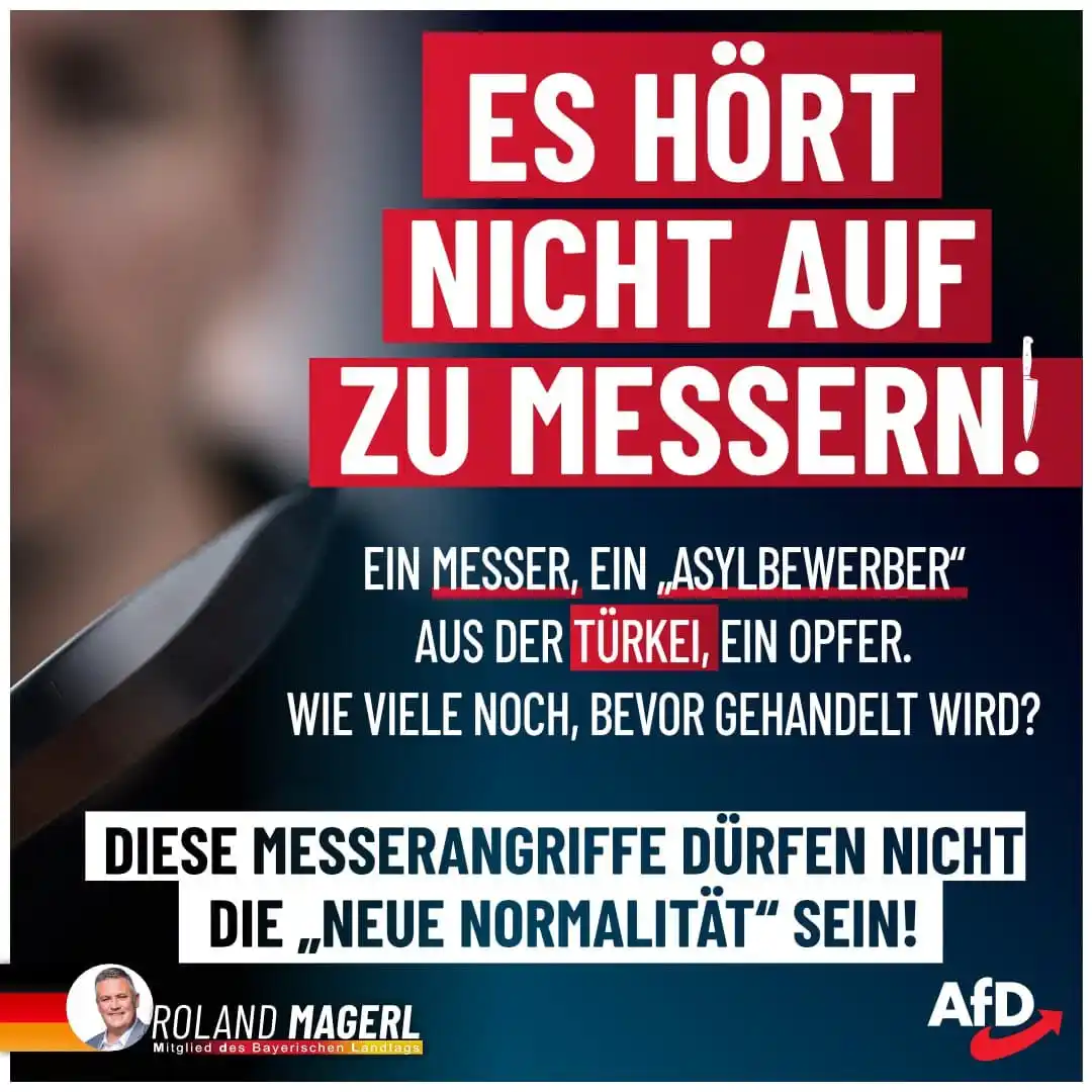 Image from AfD Weiden-Neustadt-Tirschenreuth: 🟥 Es hört nicht auf zu messern.  🔪 Wieder ein brutaler Angriff – wie...