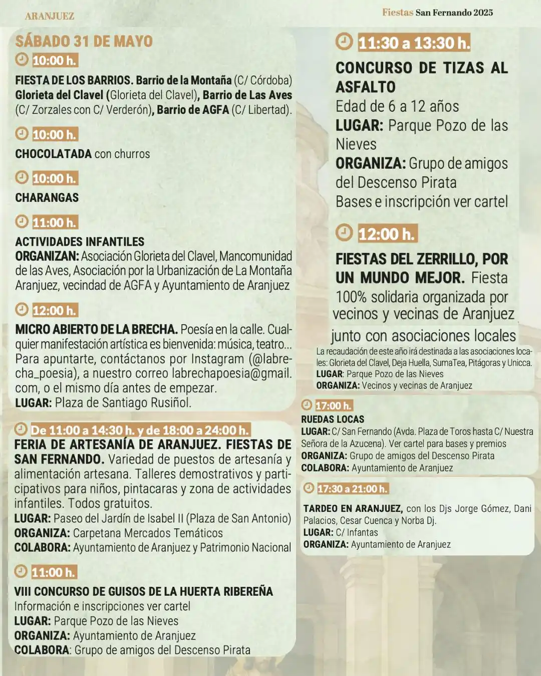 Image from Ayuntamiento de Aranjuez: 🤩 Estas son las actividades programadas para hoy. <a class="text-blu...