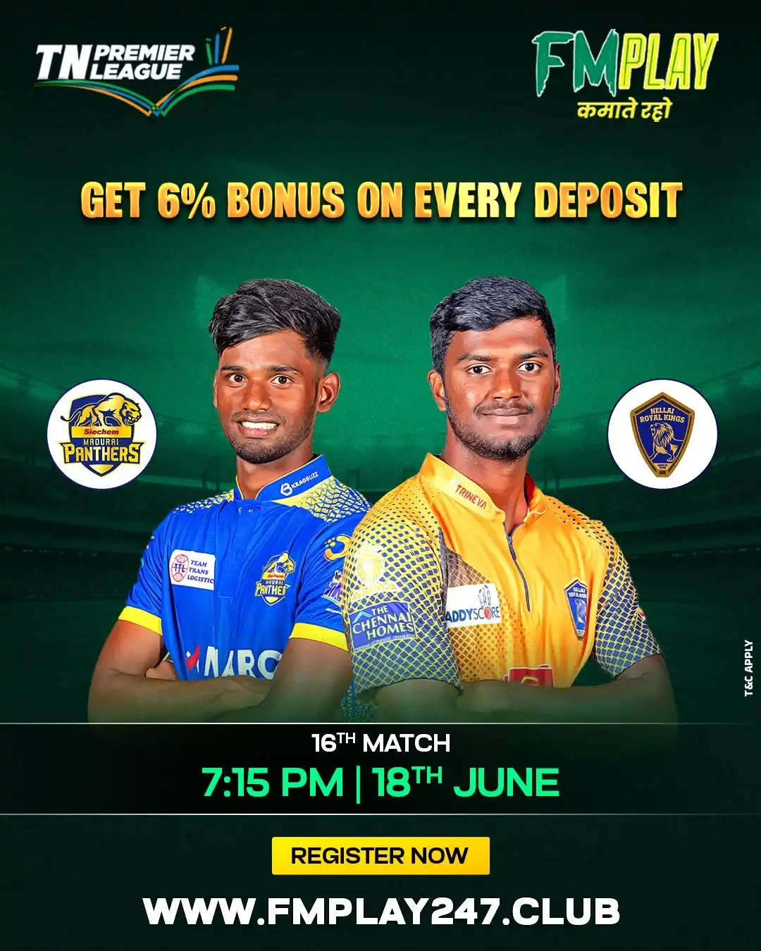 Image from FMPLAY247: 💥 𝐄𝐯𝐞𝐫𝐲 𝐓𝐍𝐏𝐋 𝐌𝐚𝐭𝐜𝐡, 𝐀 𝐖𝐢𝐧𝐧𝐢𝐧𝐠 𝐂𝐚𝐭𝐜𝐡 🏏 Sie...