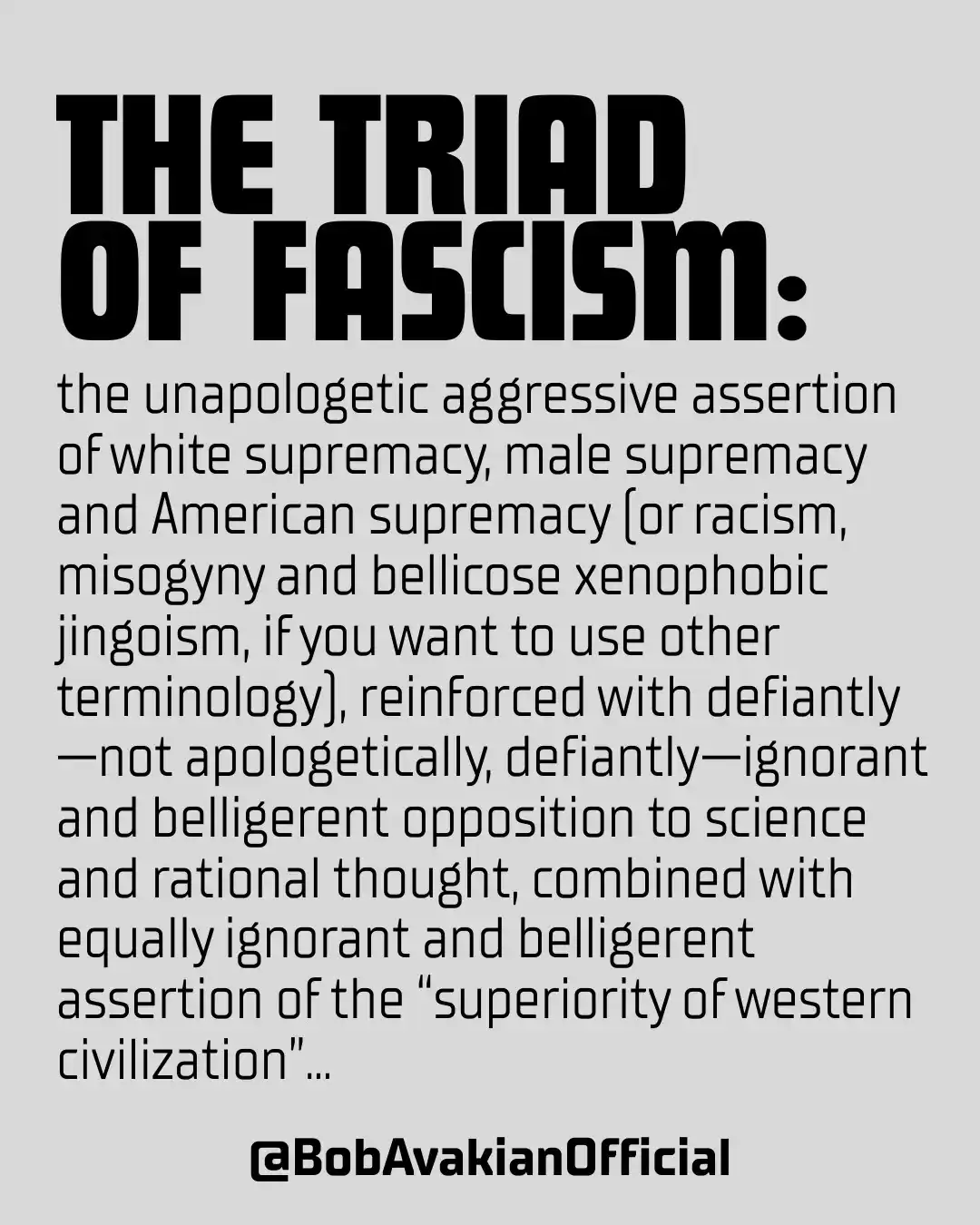 Bob Avakian Official post
