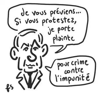 Image from Osservatorio Repressione: In questa vignetta viene raffigurato il ministro dell’interno francese...