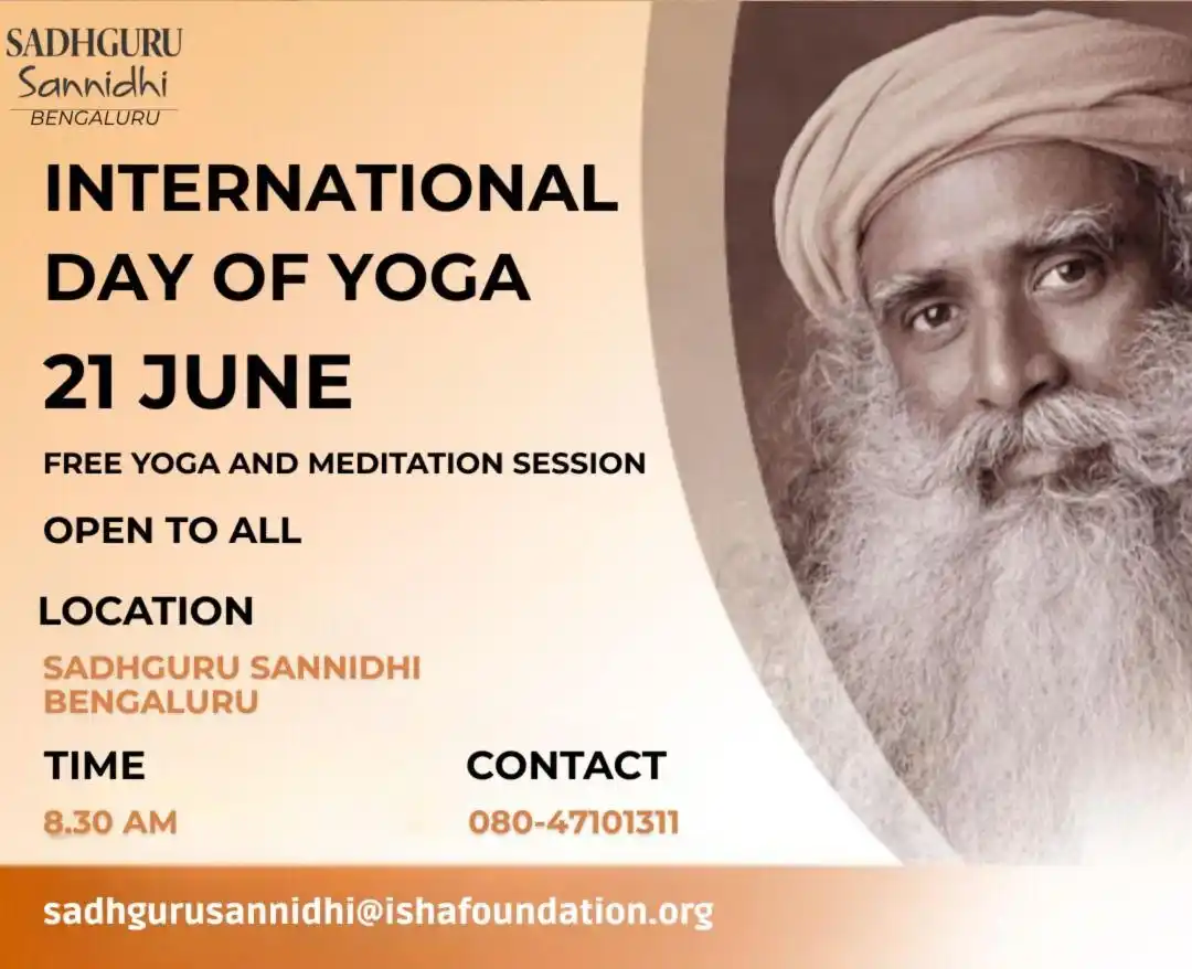 Image from Sadhguru - Karnataka : 🧘♂️ *International Day of Yoga – June 21st* 🧘♀️ Join a Free Yoga ...