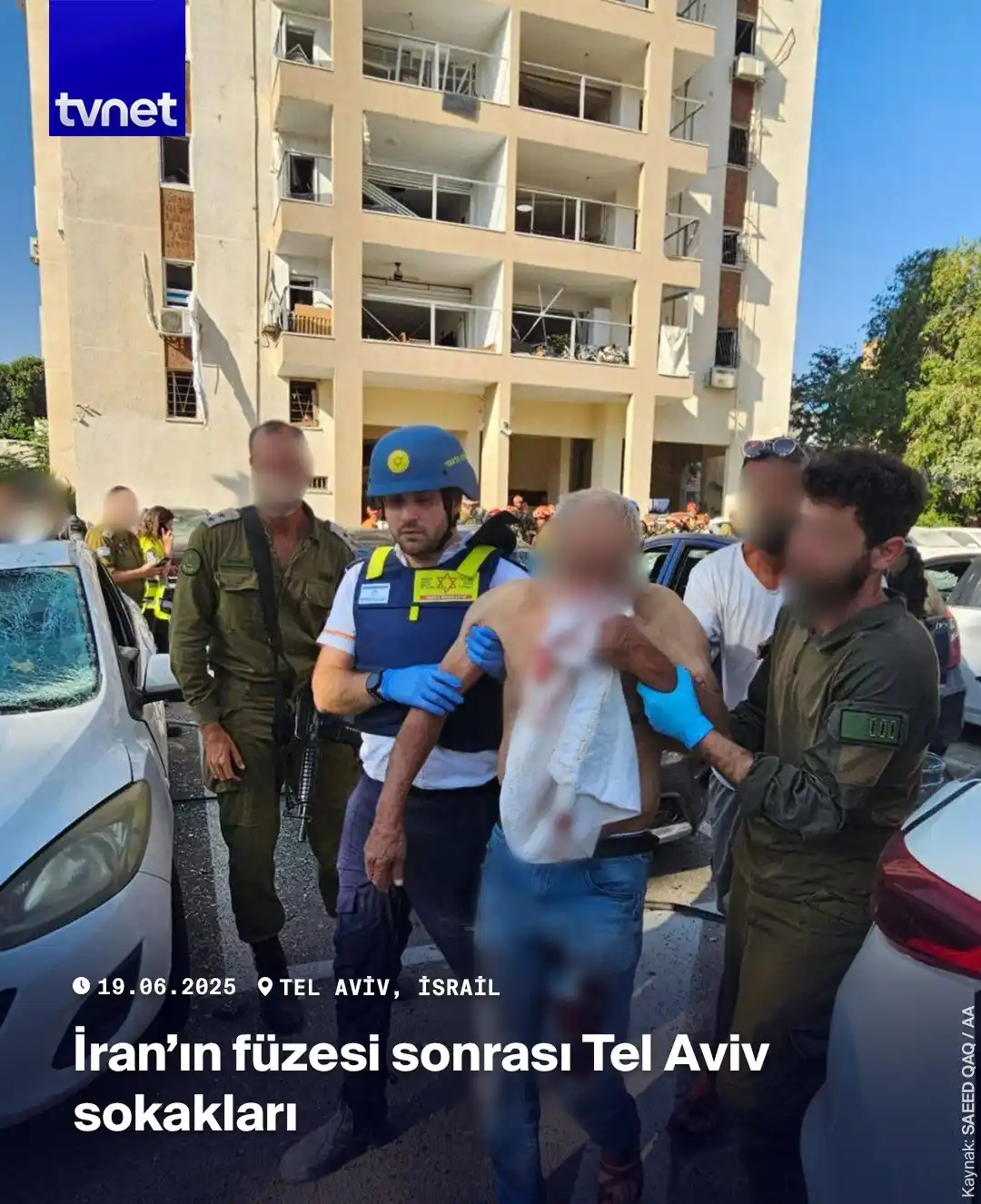 Image from TVNET: İran’ın son saldırısında yaralı sayısı 89’a yükseldi İsrail Ulusal Ac...