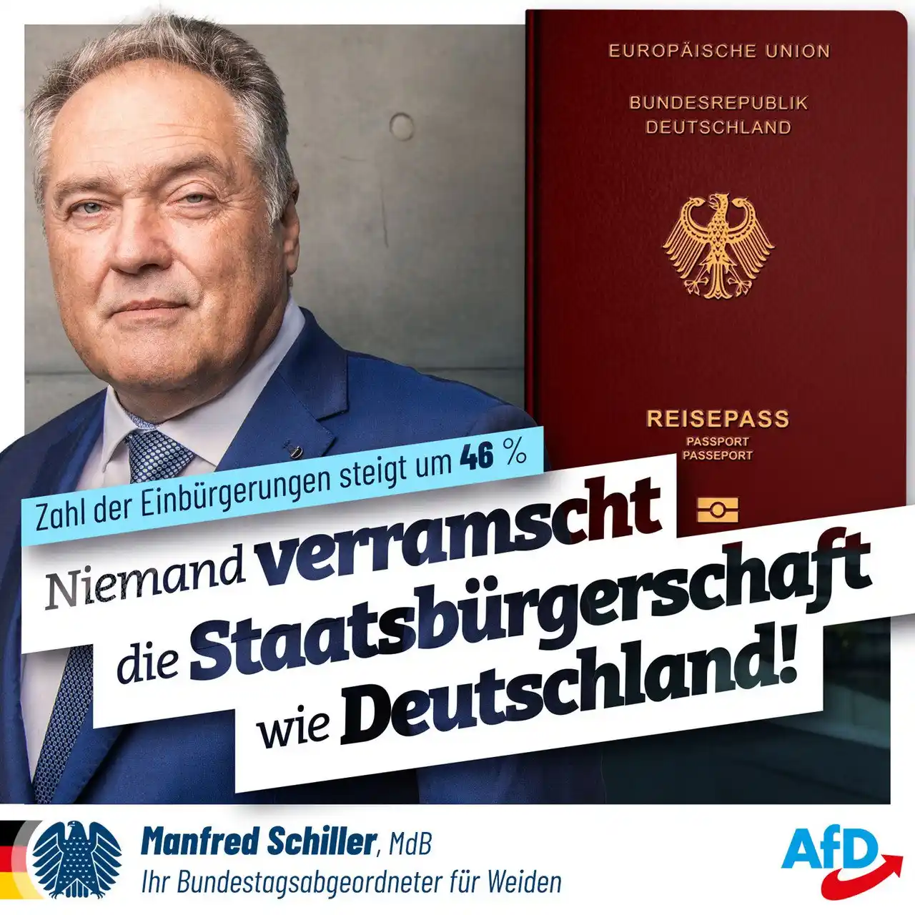 Image from AfD Weiden-Neustadt-Tirschenreuth: Liebe Freunde, im letzten Jahr stieg die Zahl der Einbürgerungen auf ...