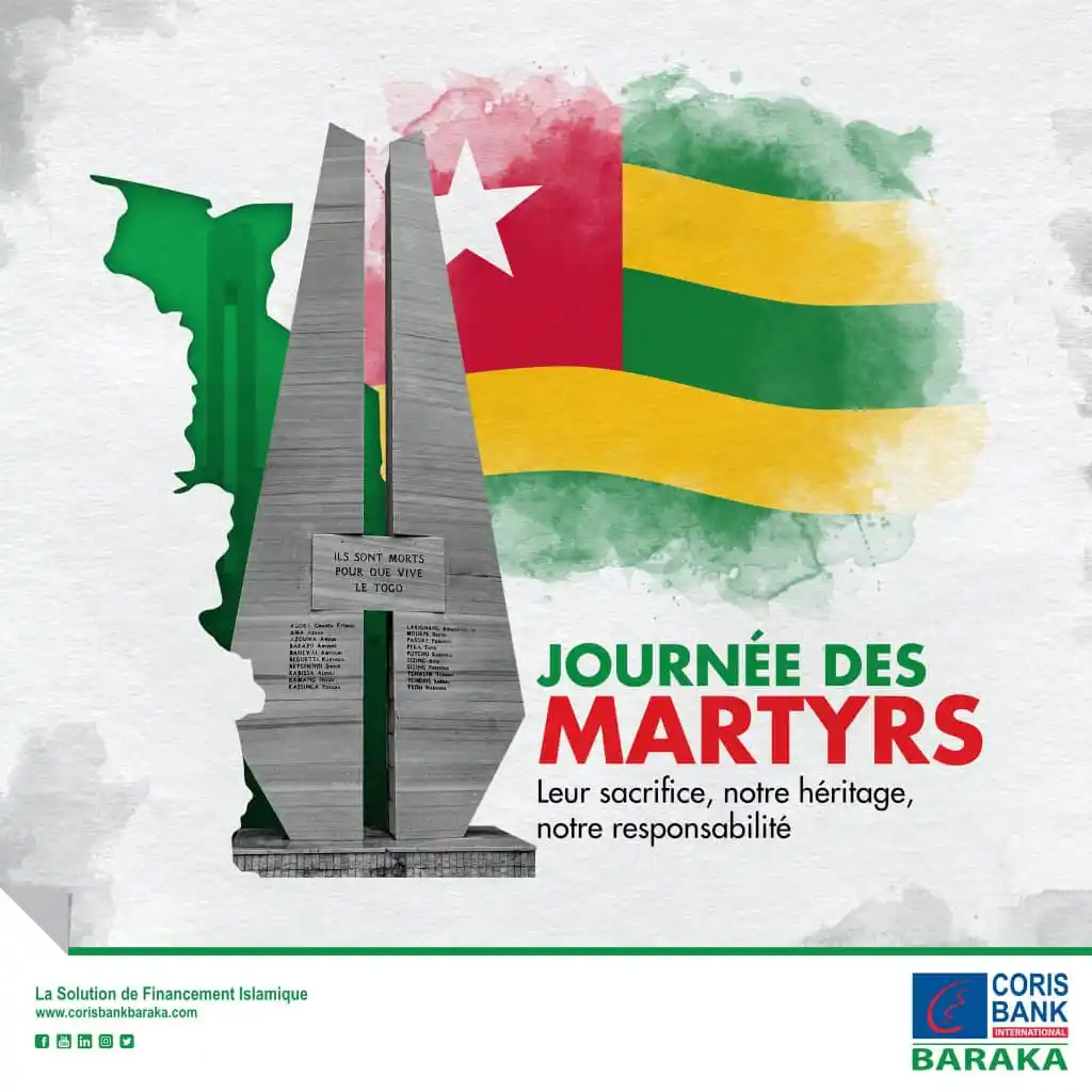 Image from Coris Bank International Togo: Nous rendons hommage à ceux qui ont sacrifié leur vie pour la liberté,...