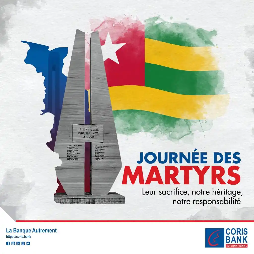 Image from Coris Bank International Togo: Nous rendons hommage à ceux qui ont sacrifié leur vie pour la liberté,...