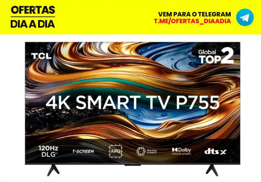 Image from Ofertas do Dia a Dia: *Smart TV TCL 55'' 4K P755* via Aliexpress🇧🇷 De ~R$3.579~ por *R$2....