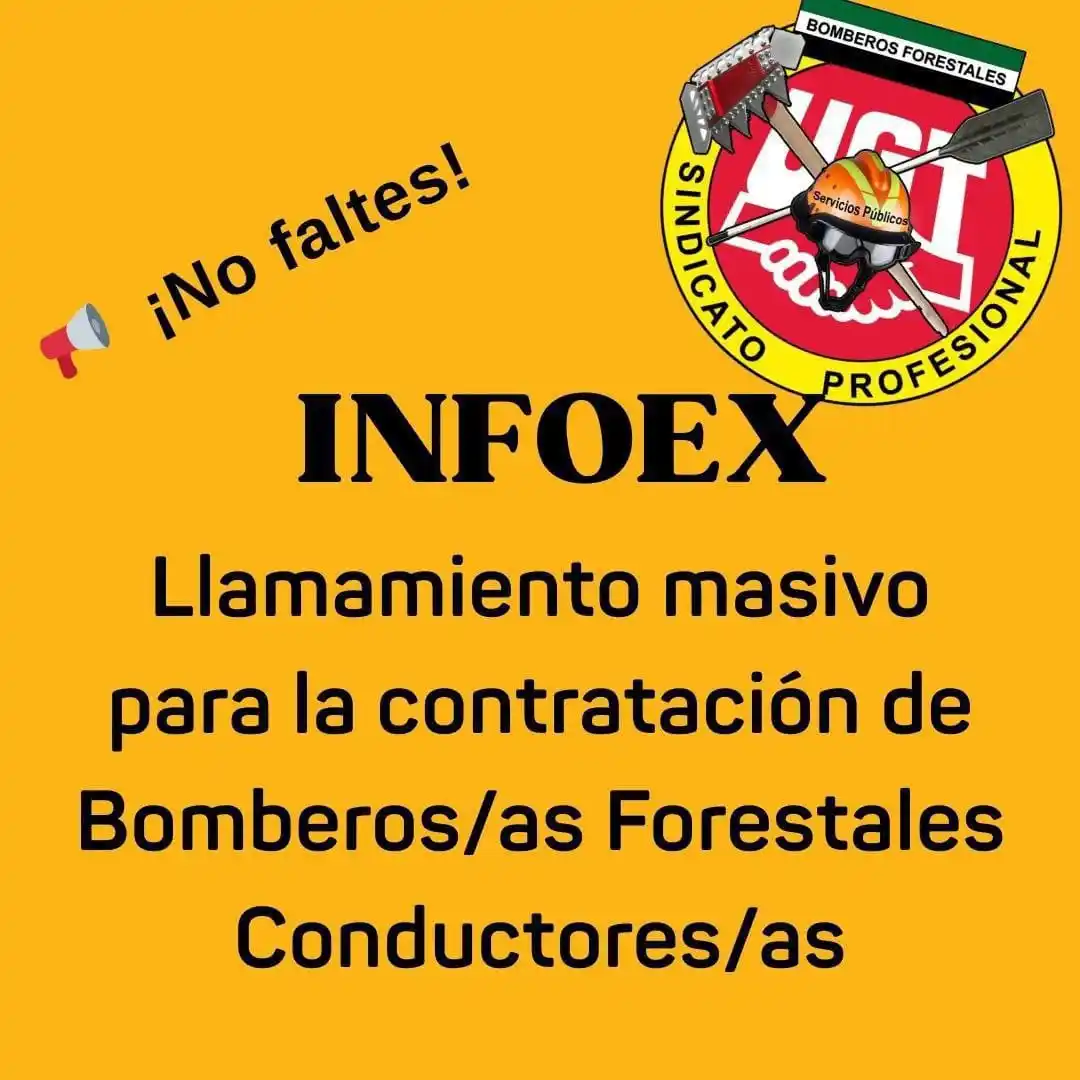 Image from UGT Servicios Públicos Extremadura: 📢 UGT INFORMA | LLAMAMIENTO BOMBEROS/AS FORESTALES CONDUCTORES/AS – P...