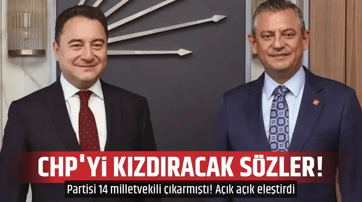 Image from TGRT Haber: *Ali Babacan'dan CHP'yi kızdıracak sözler:*  > *''Normal şartlarda biz...