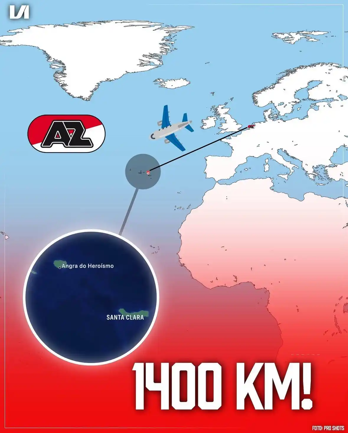 Image from Voetbal International: AZ mogelijk richting de Azoren 🥵😳✈️ AZ meldt zich voor komend seiz...