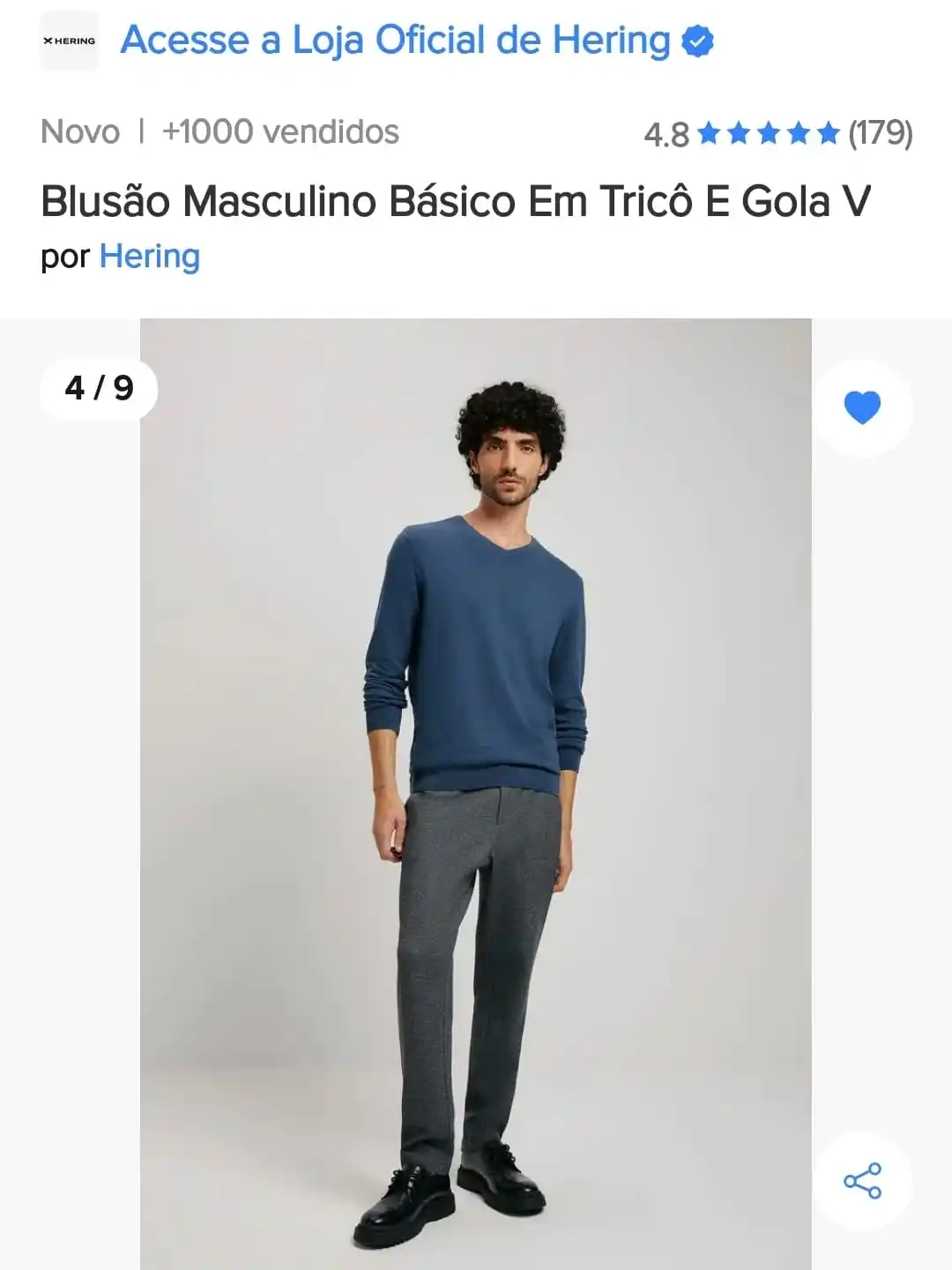 Image from Esquadrão PROMOSDAHEIDY CUPONS: 💕 *Blusão Masculino Básico Em Tricô E Gola V* ~de R$159,99~ *por R$ ...