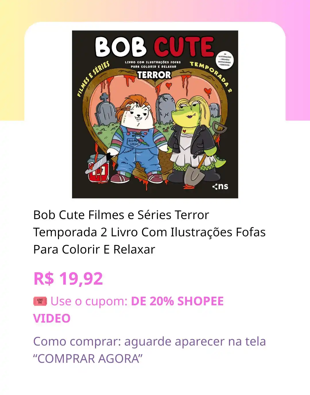 Image from Esquadrão PROMOSDAHEIDY CUPONS: 💕 *Bob Cute Filmes e Séries Terror Temporada 2 Livro Com Ilustrações ...