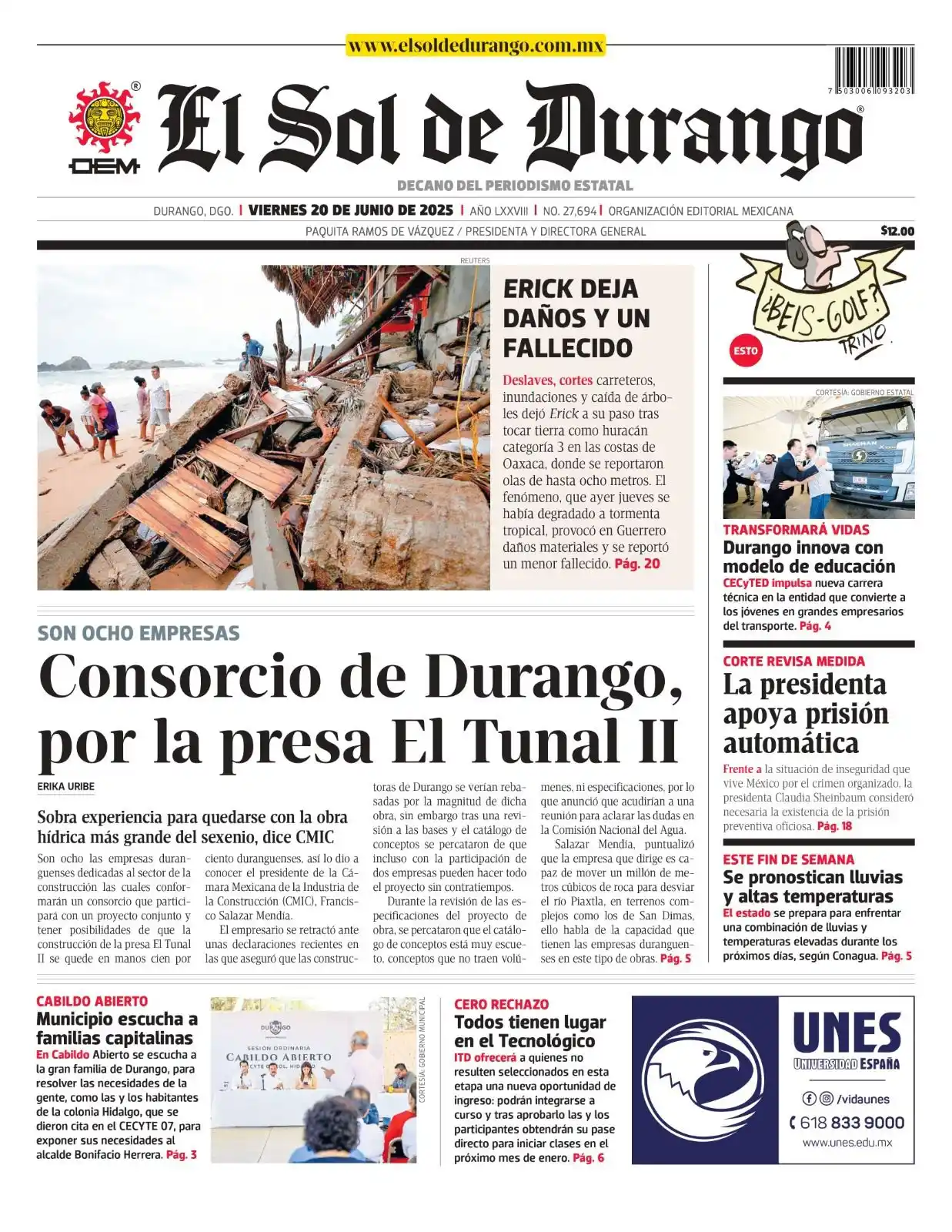 Image from El Sol de Durango: ¡Buenos días! 😊☀️ Llegó el viernes y con él, la mejor actitud 📰  💧 ...
