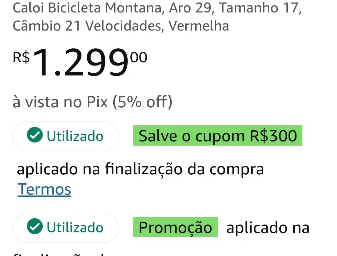 Image from Esquadrão PROMOSDAHEIDY CUPONS: 💕 *Caloi Bicicleta Montana, Aro 29, Tamanho 17, Câmbio 21 Velocidades...