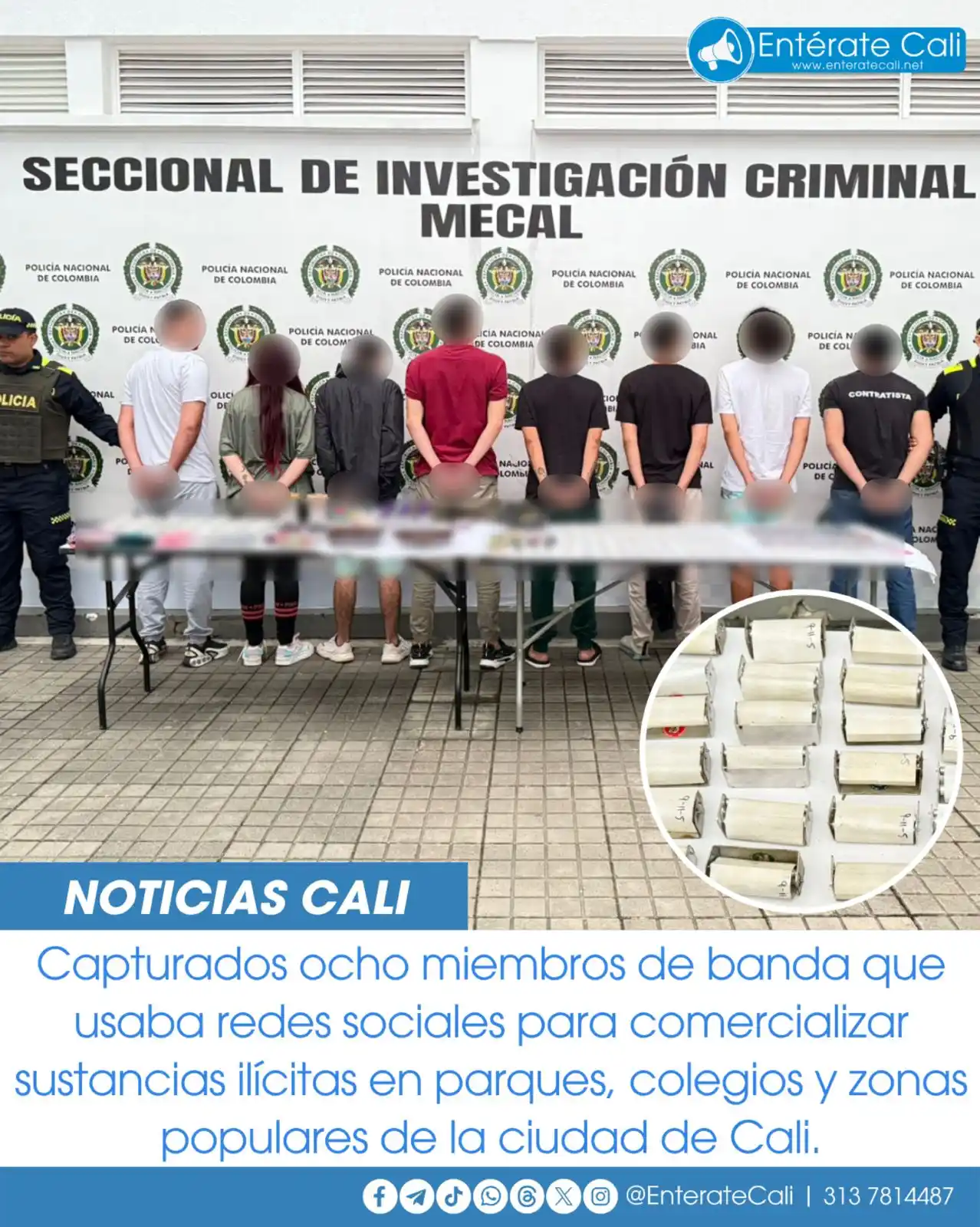 Image from Entérate Cali: 🔵 Capturados ocho miembros de banda que usaba redes sociales para com...