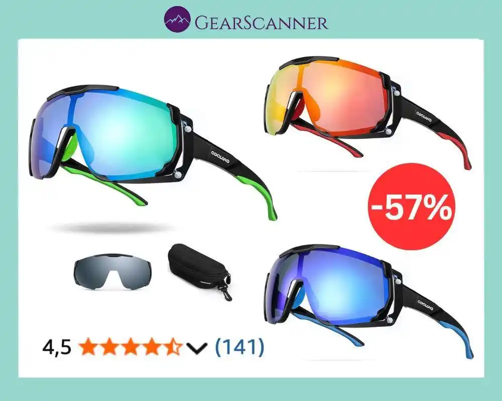 Image from Gearscanner: 🔥CHOLLOS EN AMAZON🔥 ⚡️Odoland Ciclismo Gafas de sol UV400 Magnético...