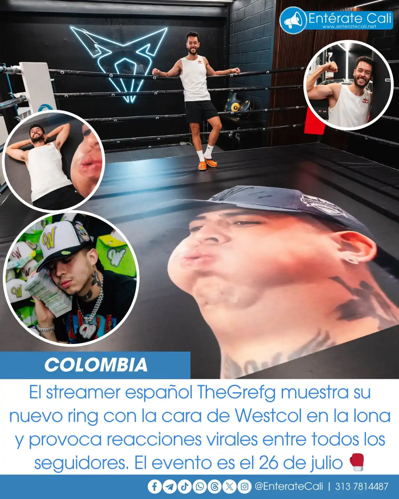 Image from Entérate Cali: Como ya muchos saben, en el evento de boxeo La Velada del Año V, que s...
