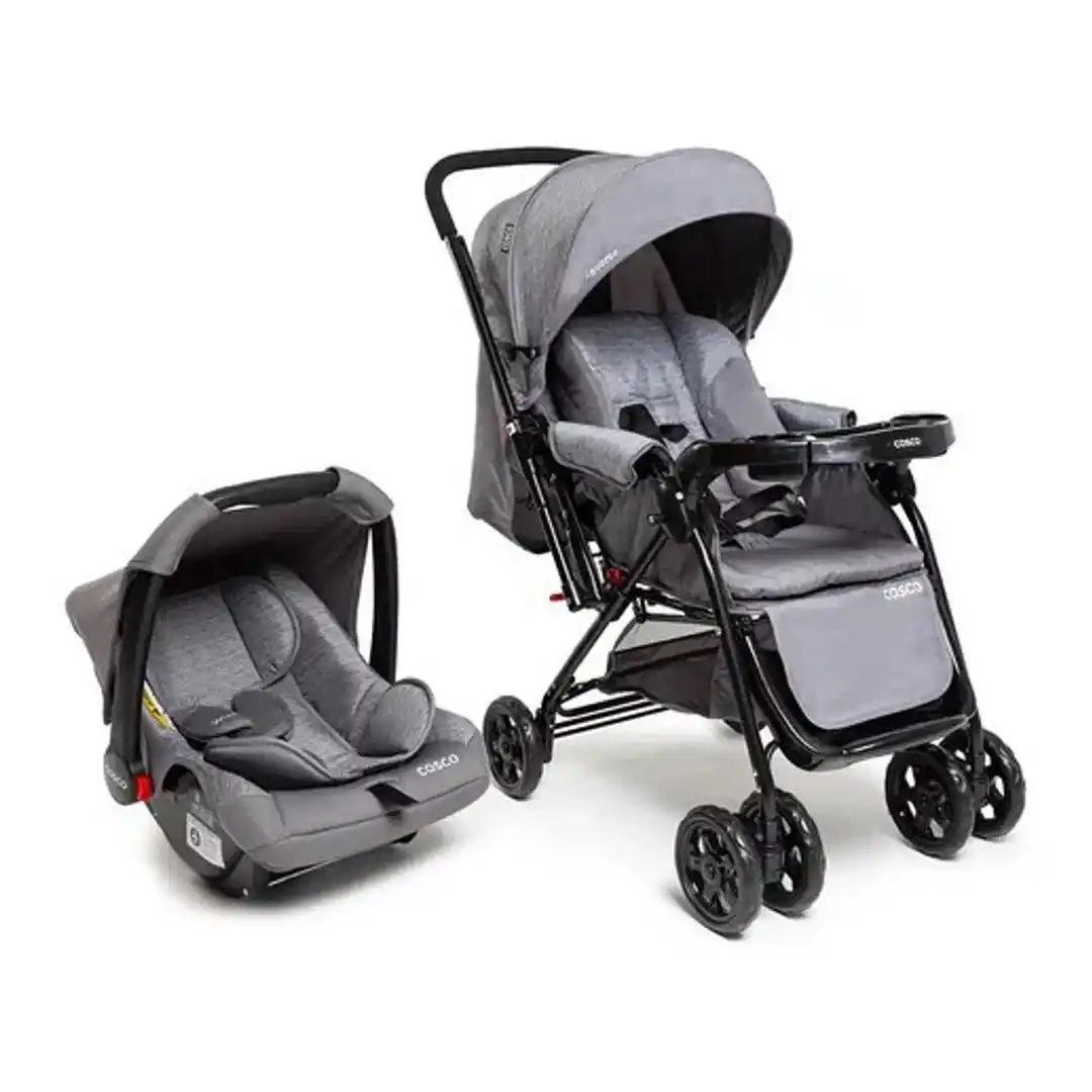 Image from Baby Promo Click 🧸[CANAL]: Cosco Kids, Travel System Reverse, Cinza Rajado  R$ 659,80 no pix Ou R...