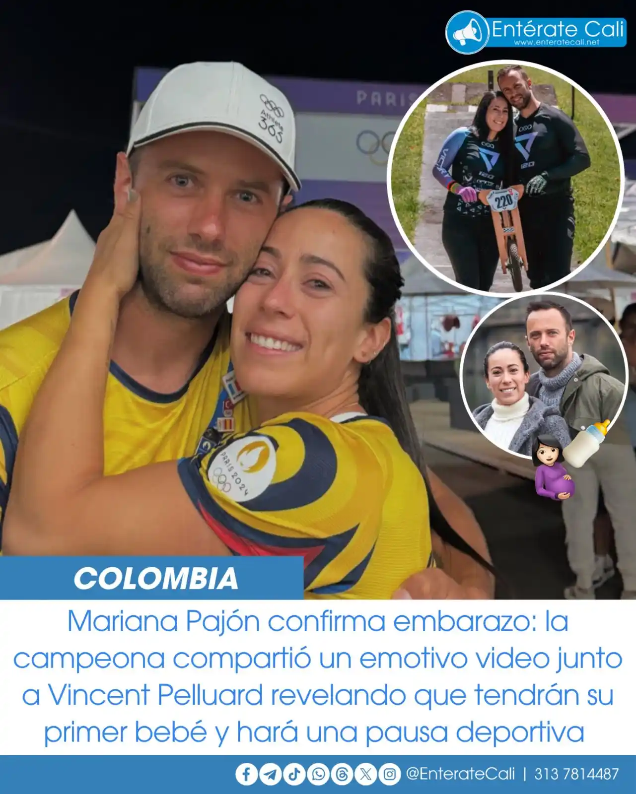 Image from Entérate Cali: Dulce noticia: Mariana Pajón y Vincent anuncian con ternura su primer ...