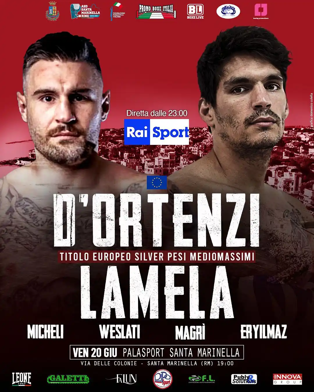 Image from Federazione Pugilistica Italiana: 🥊EBU Silver Mediomassimi 🏟️ Santa Marinella - 20/6/2025 🥊 Cambio...