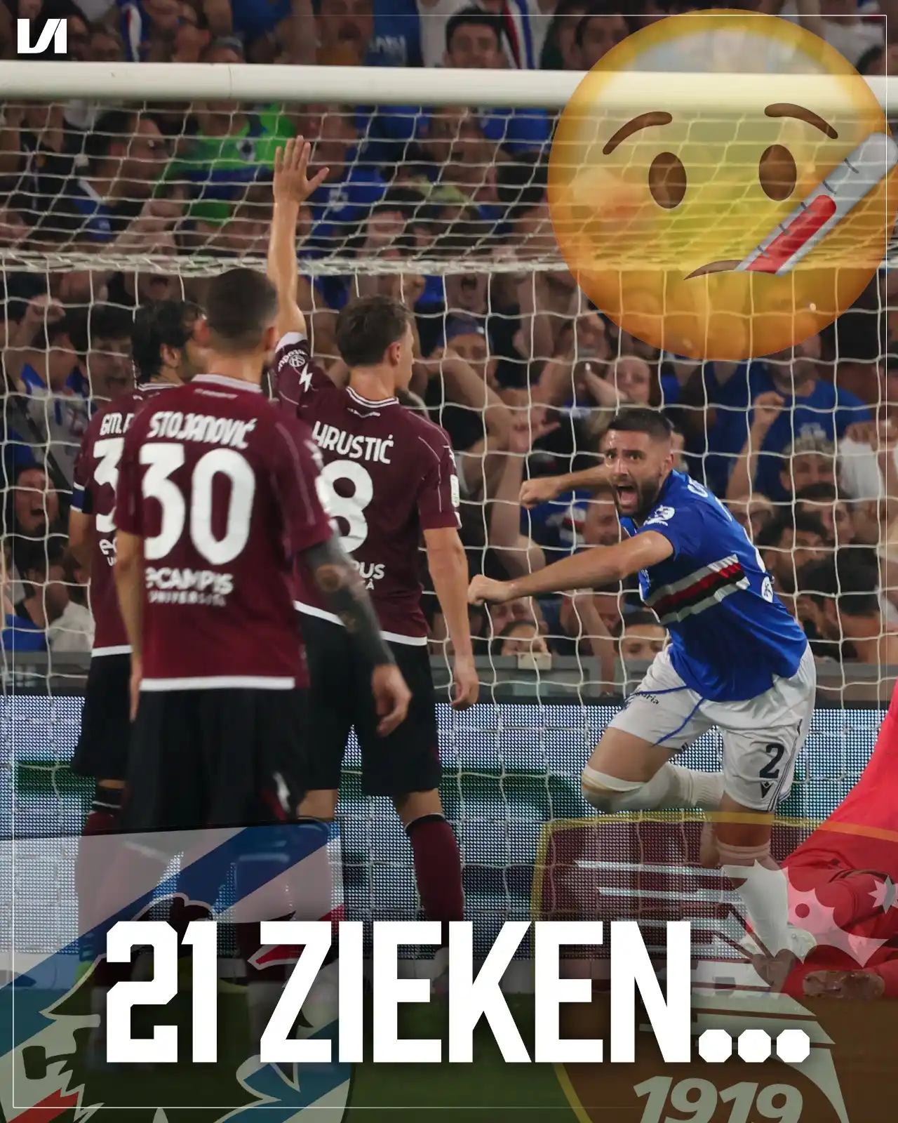 Image from Voetbal International: Een ravage bij Salernitana, en dat enkele dagen voor de belangrijkste ...
