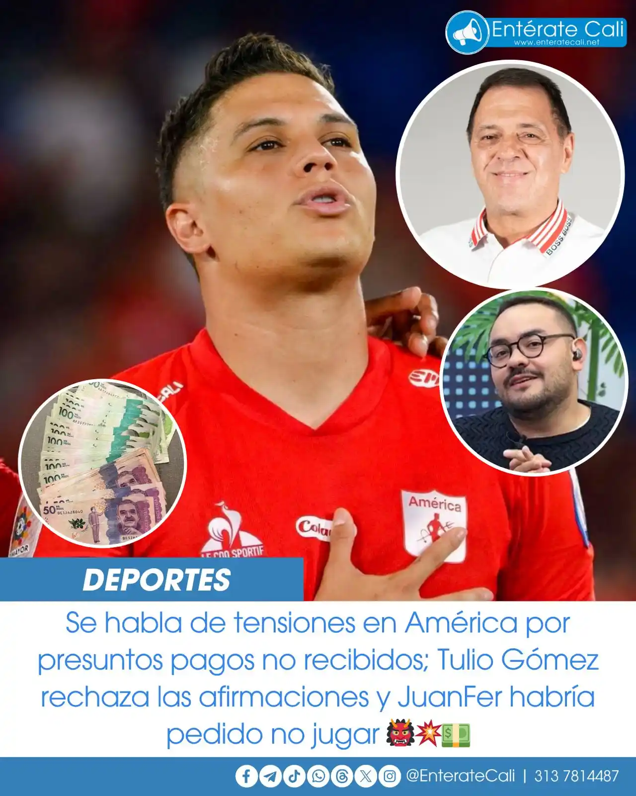 Image from Entérate Cali: El periodista Pipe Sierra informó que América de Cali y el volante Jua...