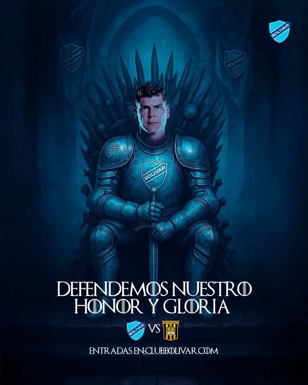 Image from Club Bolívar: ⚔️ El trono se defiende con alma y corazón. Este domingo, jugamos por...