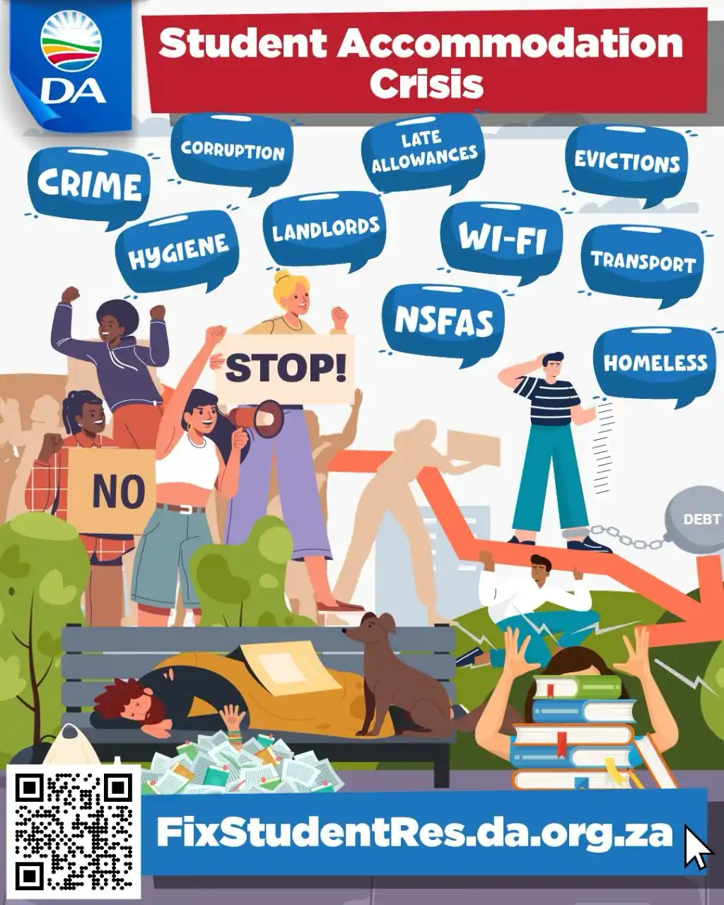 Image from Democratic Alliance: 📣 Facing issues with student accommodation? You’re not alone; the DA ...