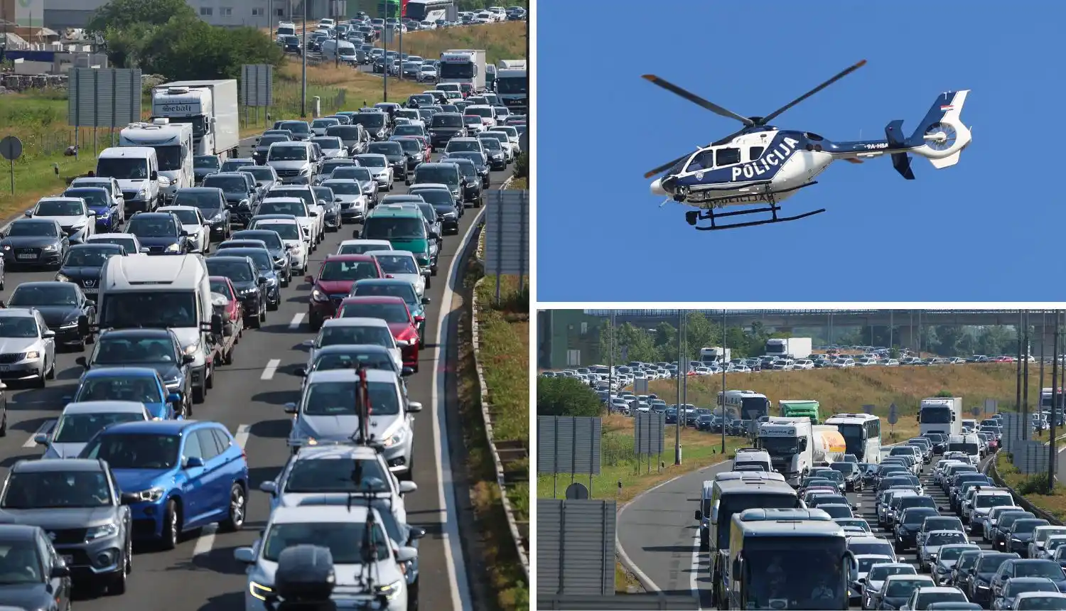 Image from 24sata: FOTO Nepregledna kolona kod Lučkog, u zraku i helikopter: Rijeka vozil...