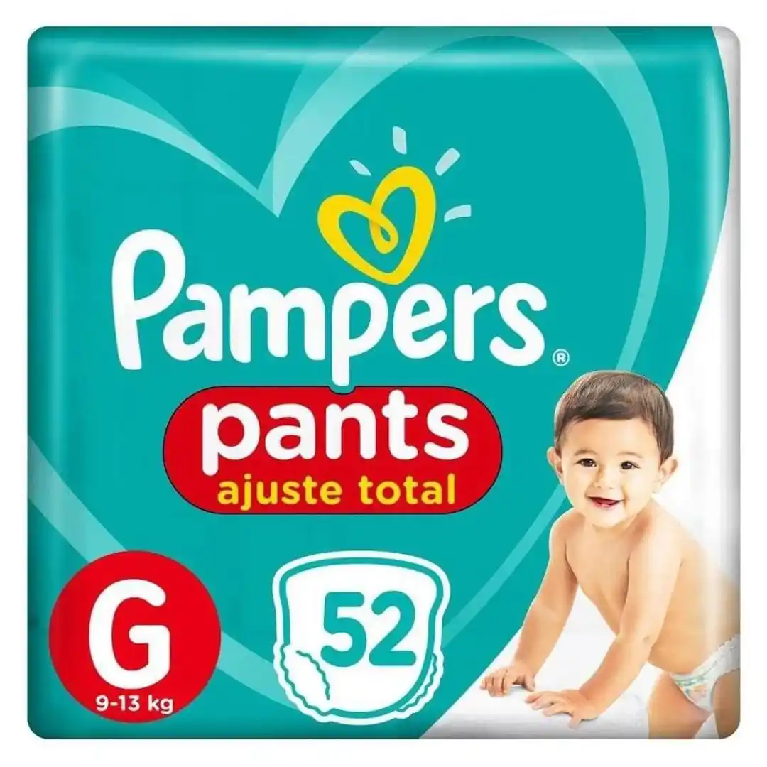 Image from Baby Promo Click 🧸[CANAL]: Fralda Pampers Pants Ajuste Total G 52 Unidades  Por R$ 71,69 (1,38 a ...