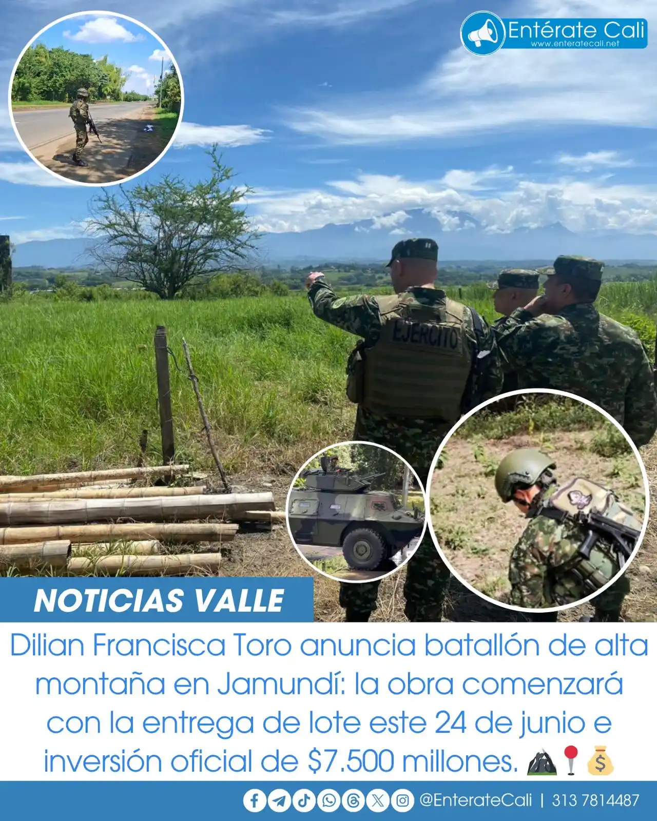 Image from Entérate Cali: Gobernación del Valle entregará lote para construir batallón de alta m...