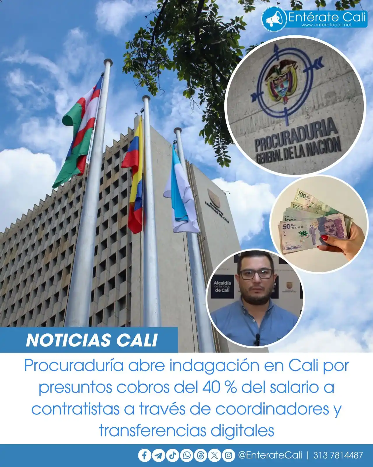 Image from Entérate Cali: Investigan posible red de cobros irregulares a contratistas en la Alca...