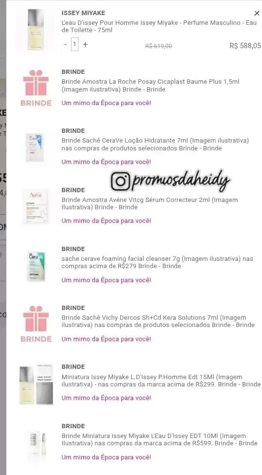 Image from Esquadrão PROMOSDAHEIDY CUPONS: 💥 ISSEY MIYAKE TÁ COM BRINDE BAPHO! 💥 Em qualquer compra da marca (s...