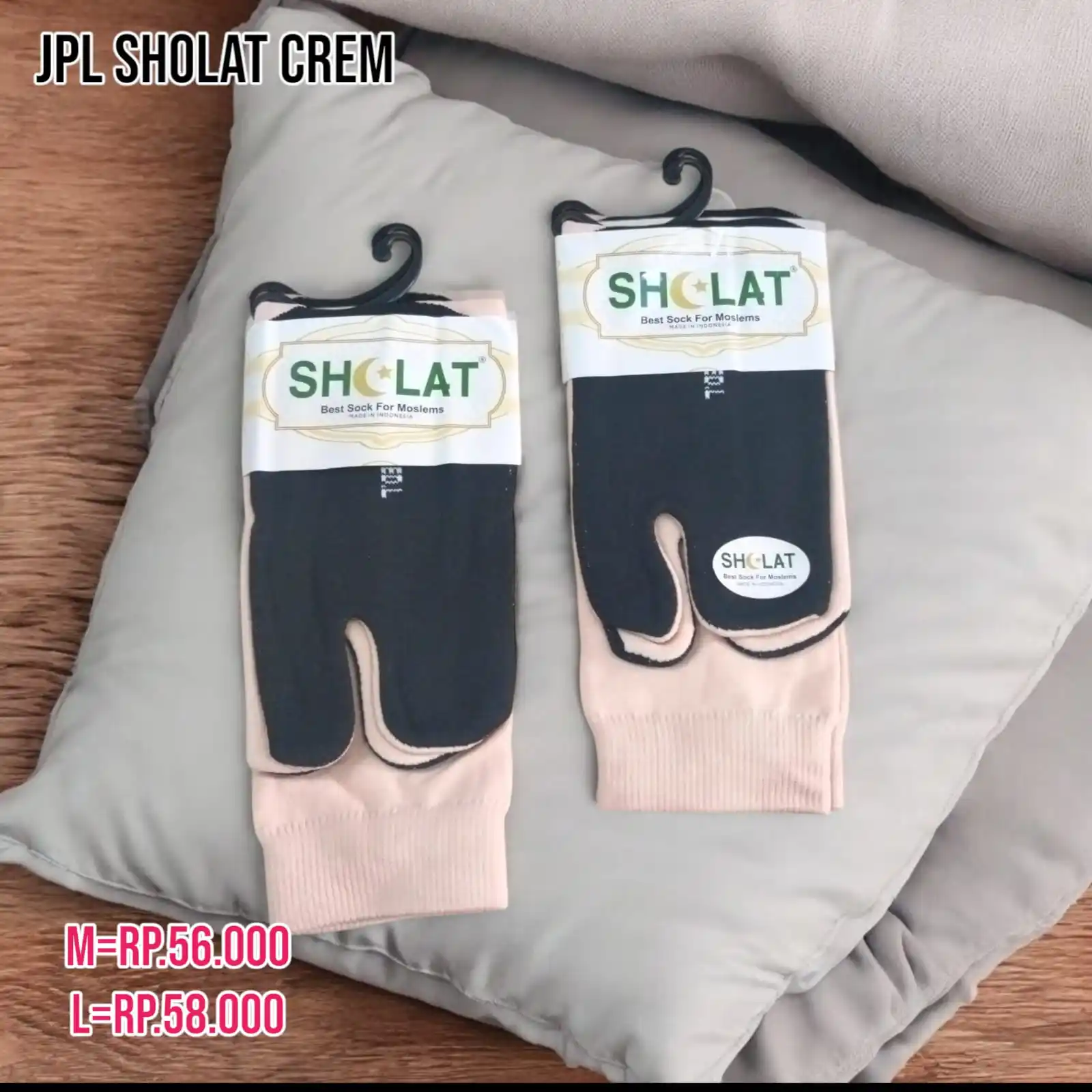 Image from GROSIR SURABAYA: Kaos kaki Jempol Sholat Crem harga M=56.000/lsn  Harga L=58.000/lsn...