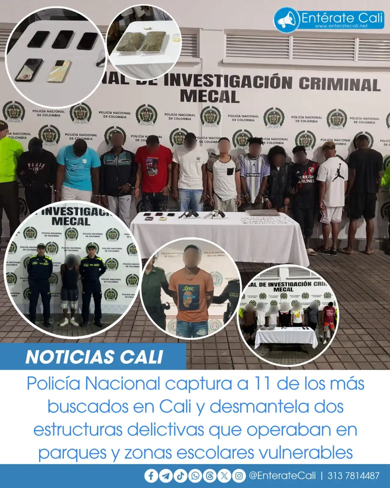Image from Entérate Cali: La Policía Nacional desplegó 32 allanamientos en Cali logrando la capt...